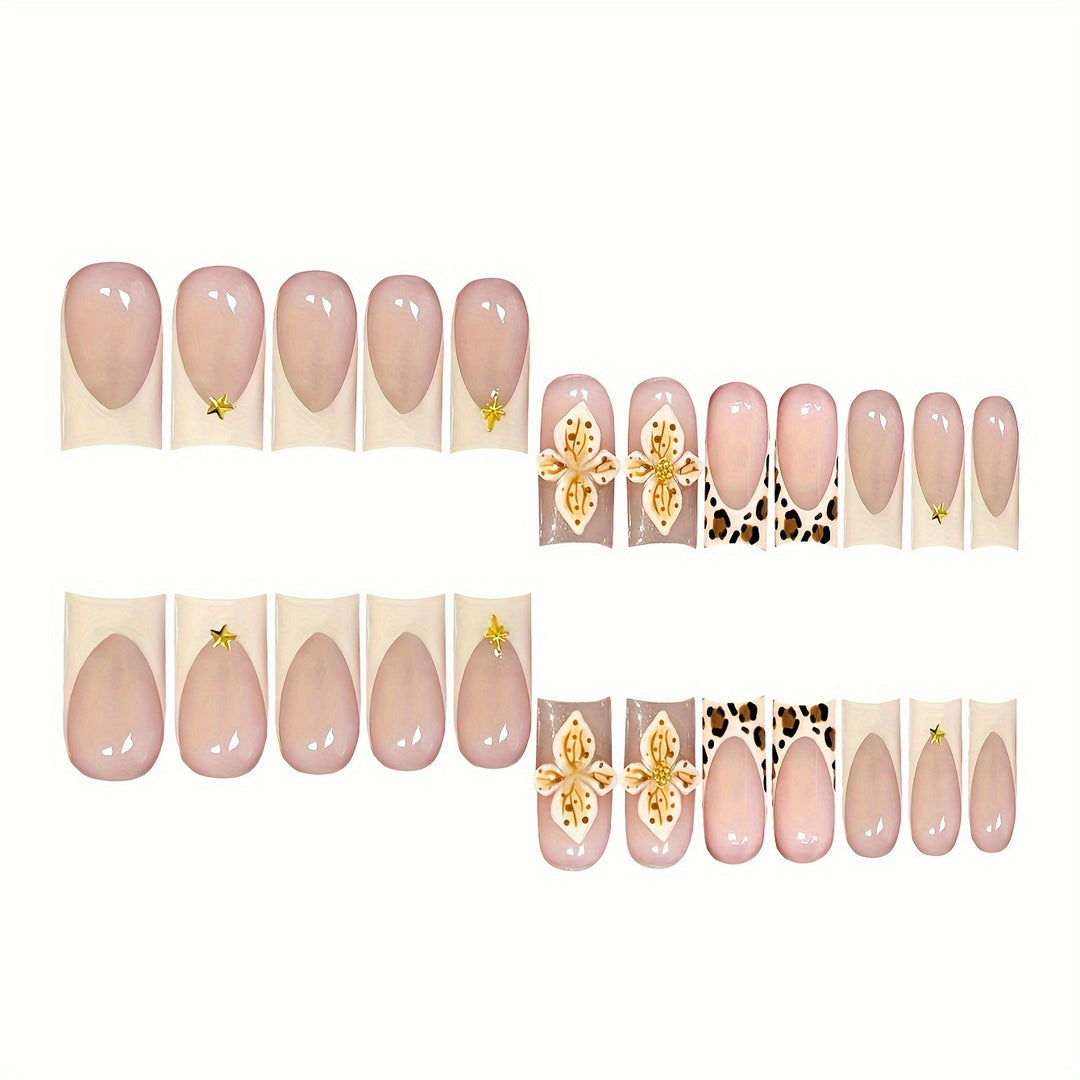 Decorative 3D Floral Press-On Nail Art Kalsten