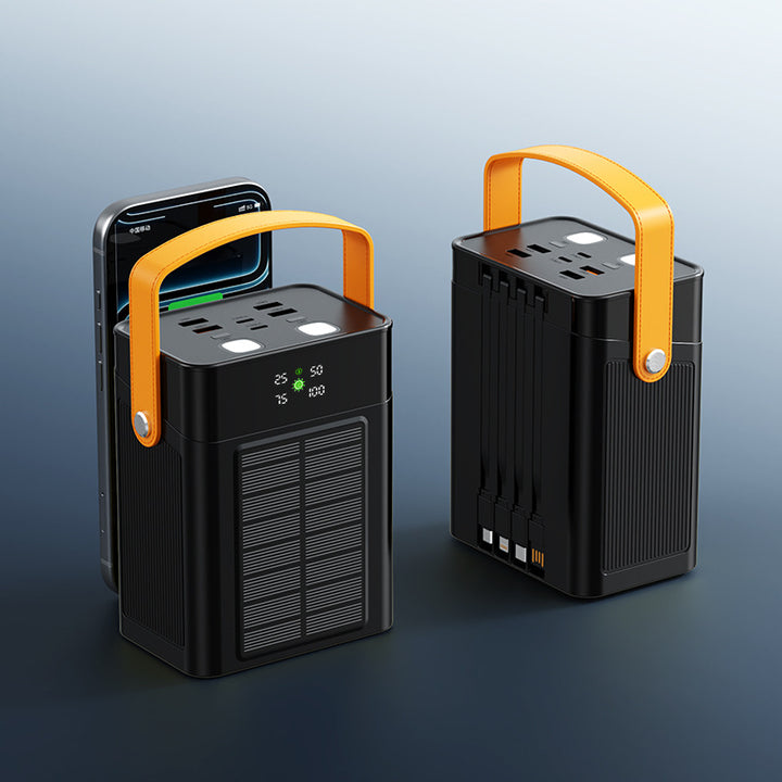 Portable Solar Power Bank with Integrated Cable Management and Digital Display Kalsten