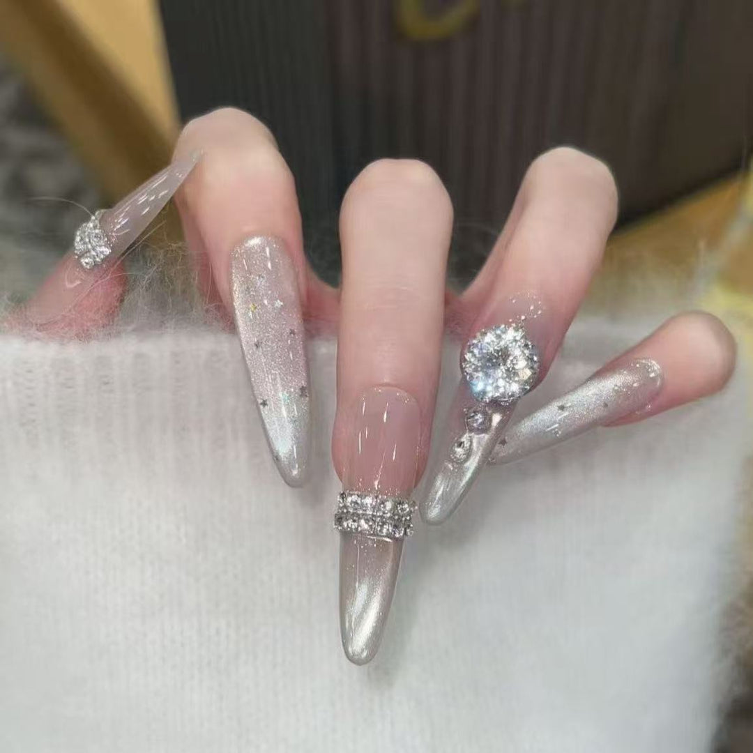 Elegant Floral Design Press-On Nail Extensions Kalsten