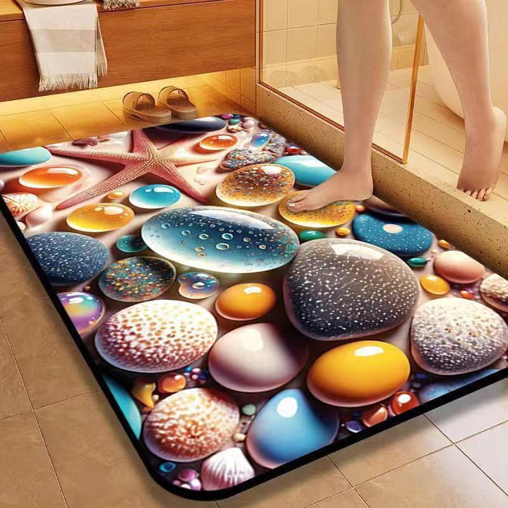 Decorative Stone Pattern Bath Mat Kalsten