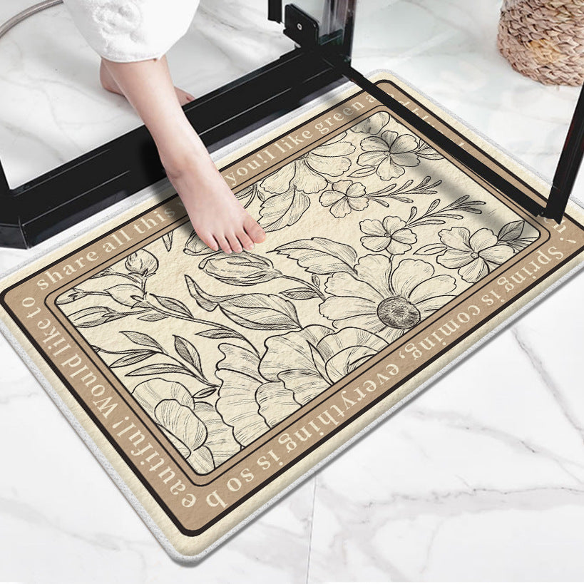 Floral Inspirational Welcome Mat