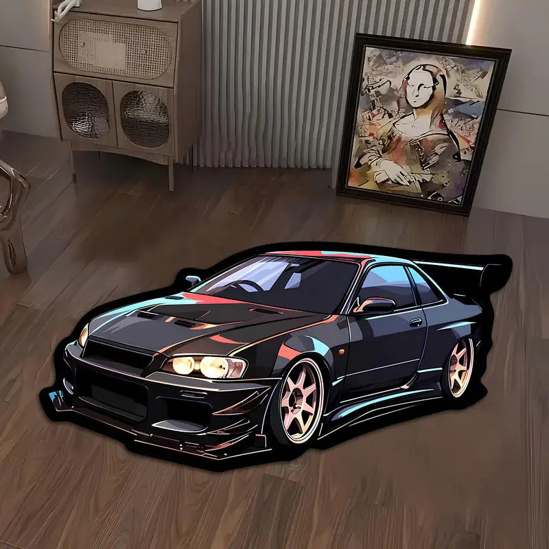 Sports Car-Themed Area Rug