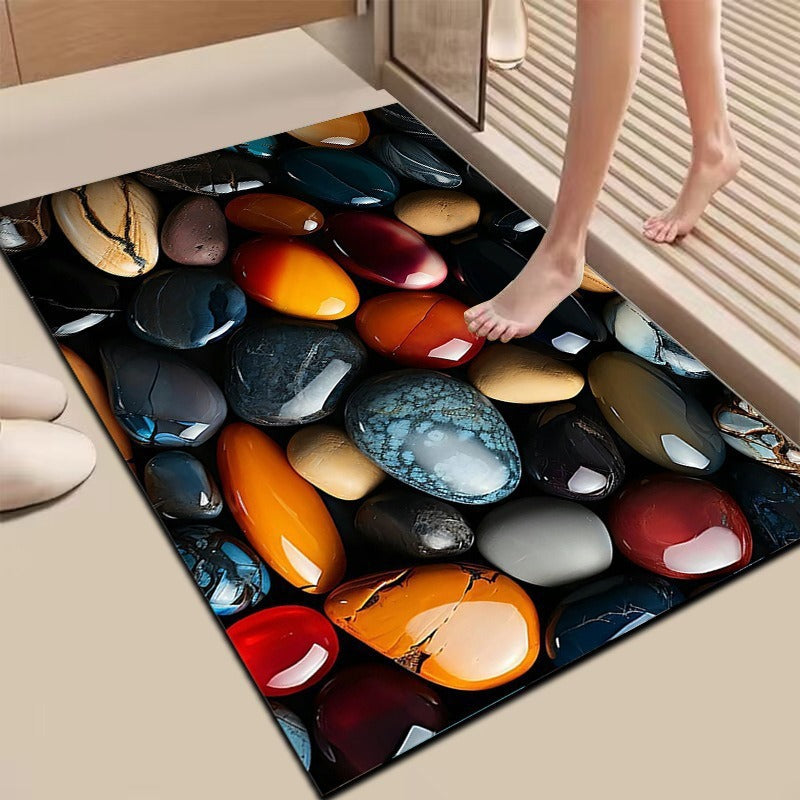 Textured Stone Print Area Mat Kalsten