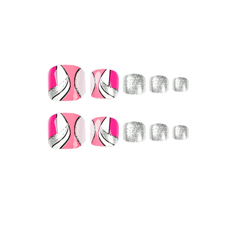 Artful toenail art with colorful geometric designs Kalsten