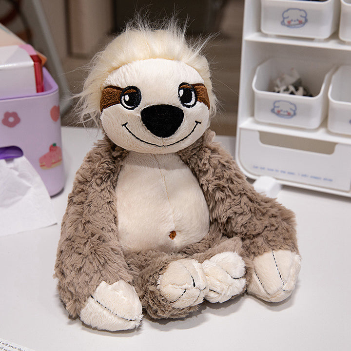 Plush Raccoon Soft Fur Sitting Stuffed Animal with Embroidered Face and Fluffy Tail Kalsten