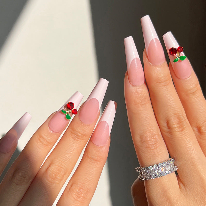 Elegant and artistic nail extensions with floral accent Kalsten