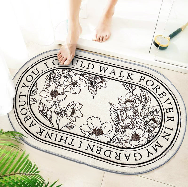Floral Inspirational Welcome Mat