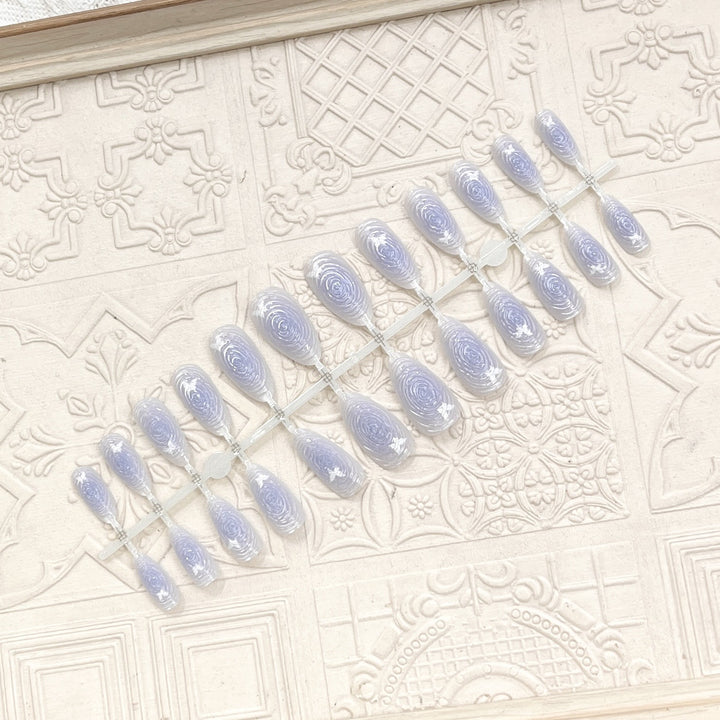 Artistic Floral-Accent Press-On Nail Set Kalsten