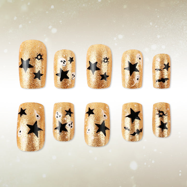 Halloween-Themed Glitter Nail Art Kalsten