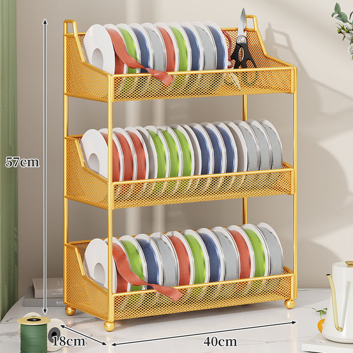 Ribbon Spool and Craft Supply Mesh Organizer Rack