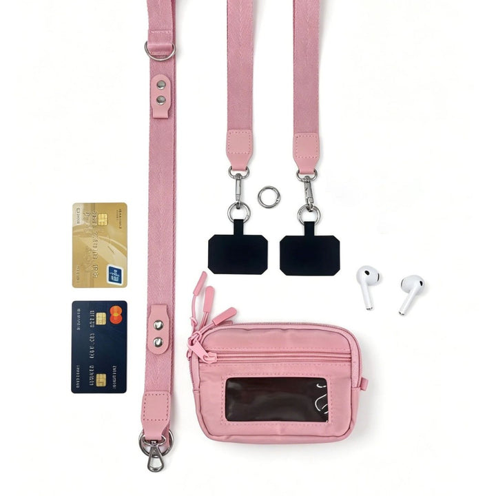 Compact shoulder bag with transparent card pocket Kalsten