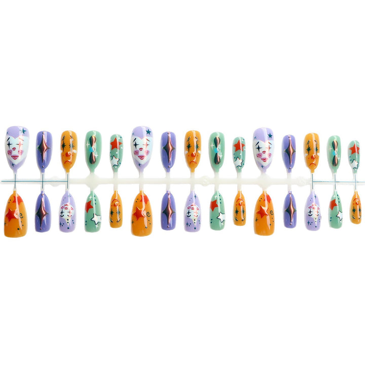 Whimsical Clown-Inspired Press-On Nail Art Set Kalsten