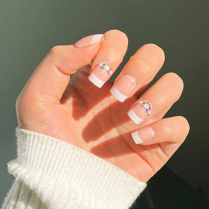 Artful Nail Extensions with Elegant Jewelry Accents Kalsten