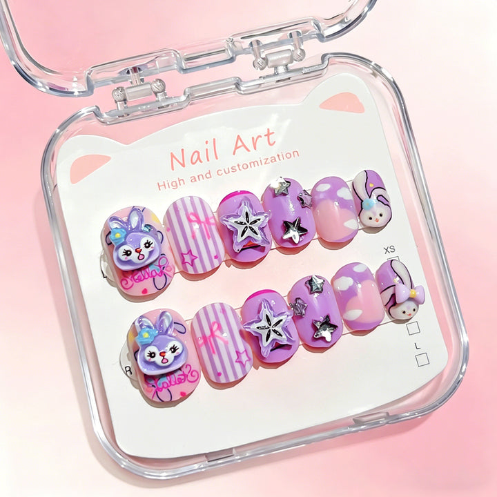 Customized Cartoon-Inspired Press-On Nail Art Set Kalsten