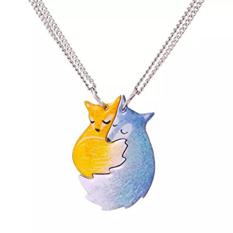 Interlocking Fox Pendant Necklace Kalsten
