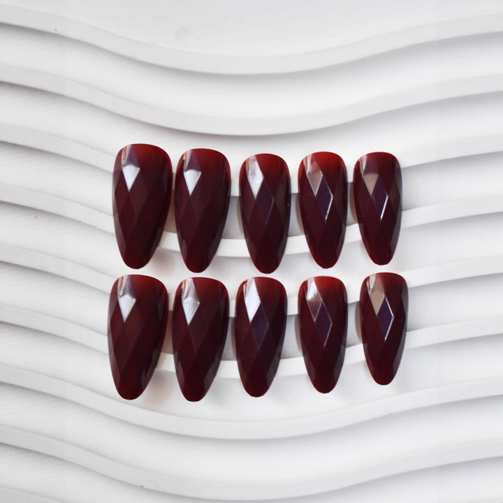 Premium Glossy Diamond-Shaped Press-On Nails Kalsten