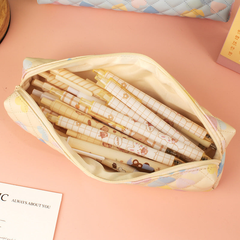 Quilted Heart Pattern Pencil Case Kalsten