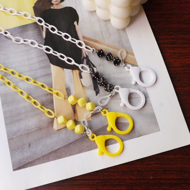 Fashionable glasses holder chain made of plastic with colorful beads Kalsten