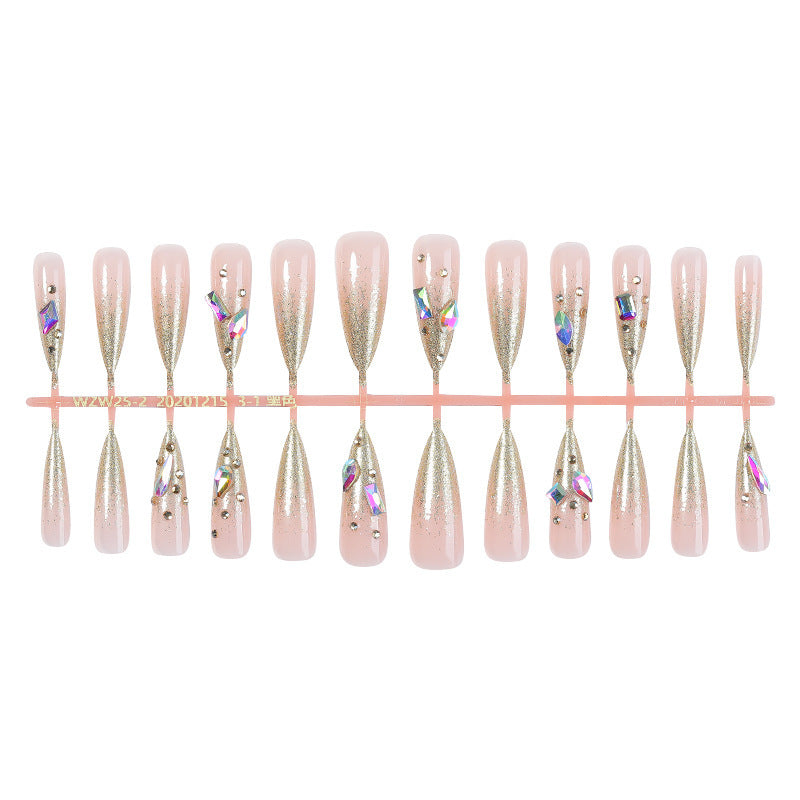 Acrylic nail set with high-quality glitter and rhinestone embellishments Kalsten