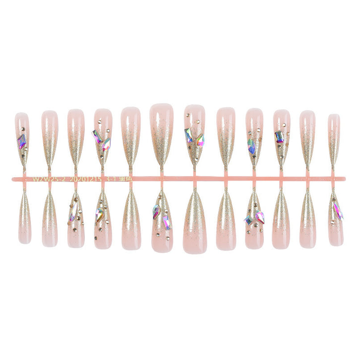 Acrylic nail set with high-quality glitter and rhinestone embellishments Kalsten