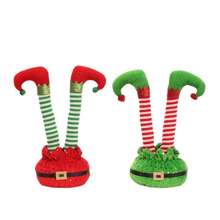 Christmas plush figure with movable elf pillars