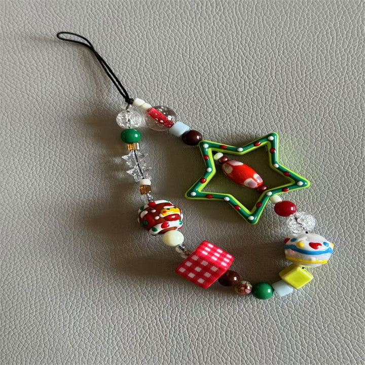 Festive Beaded Charm Phone Lanyard Kalsten