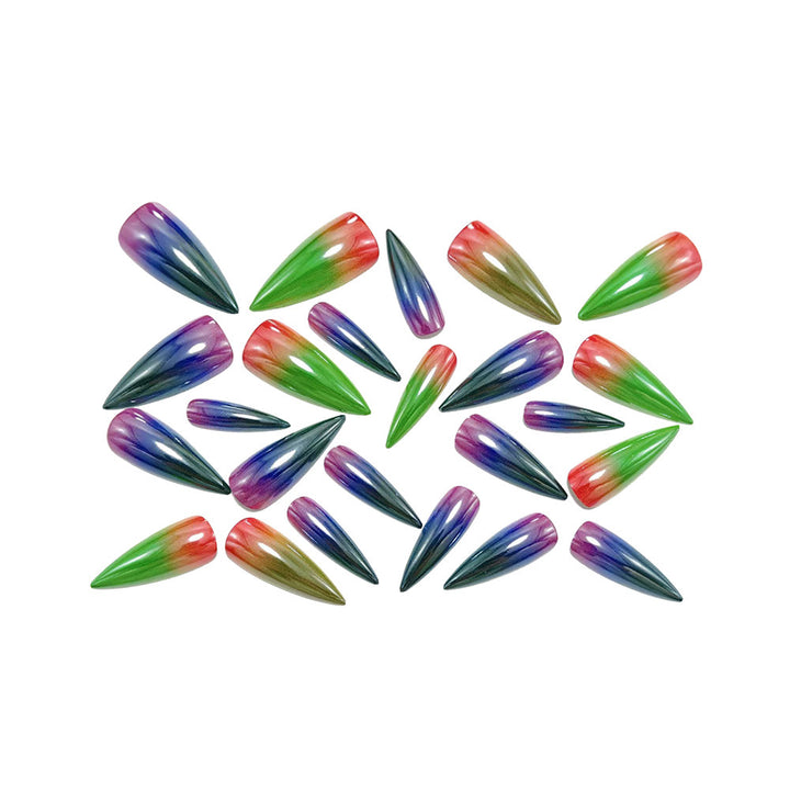 High-shine artificial nails in trendy multicolor design Kalsten