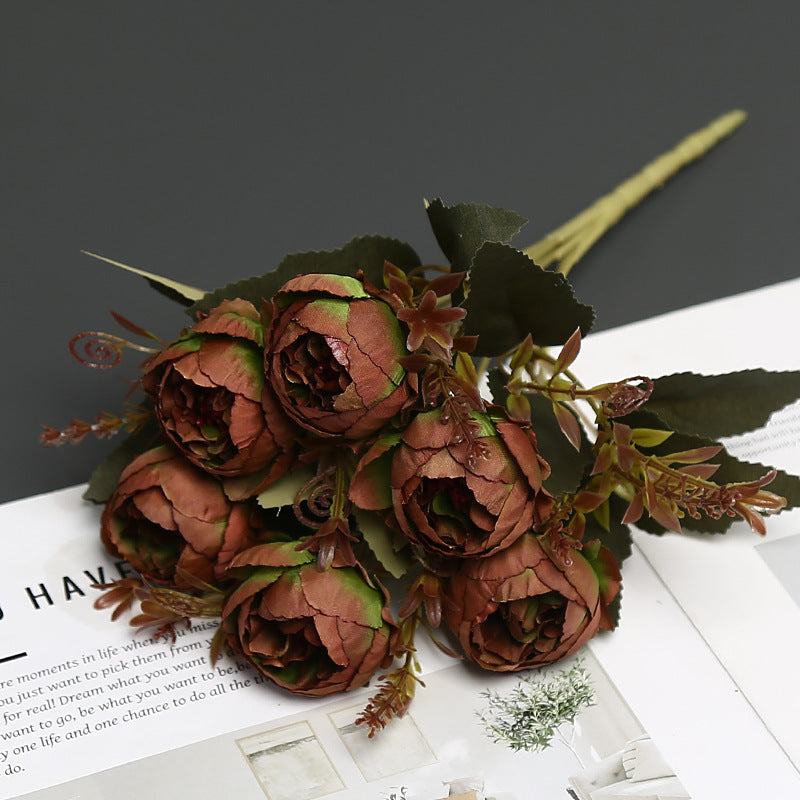 Decorative Faux Peony Bouquet for Home Display