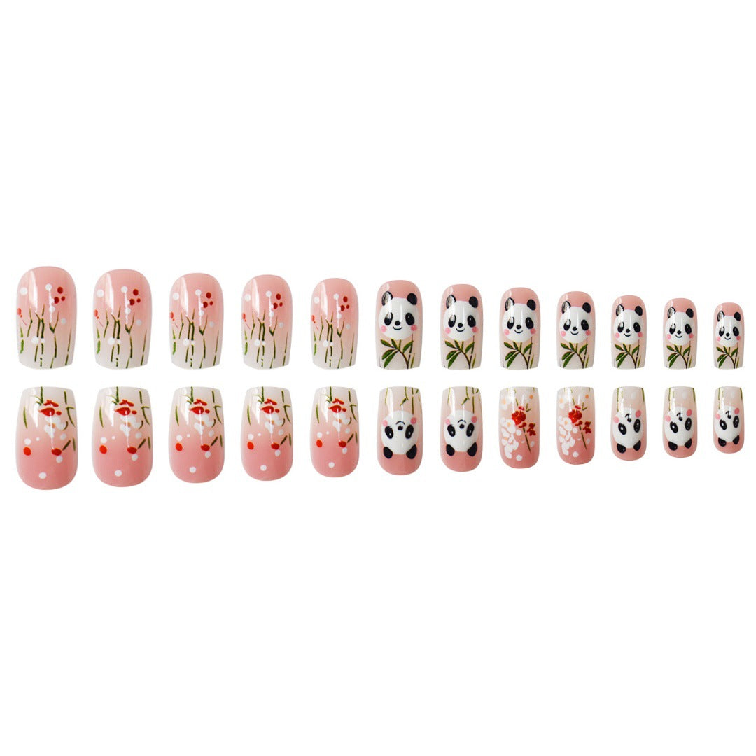 Panda-Themed Nail Art Extensions Kalsten