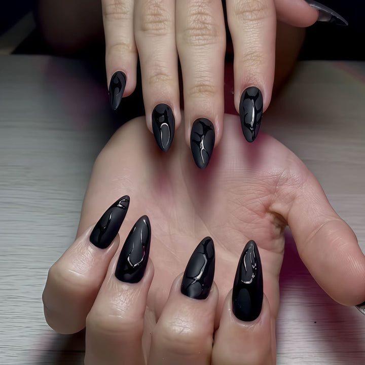 Artistic Stiletto Nail Design with Glossy Finish Kalsten