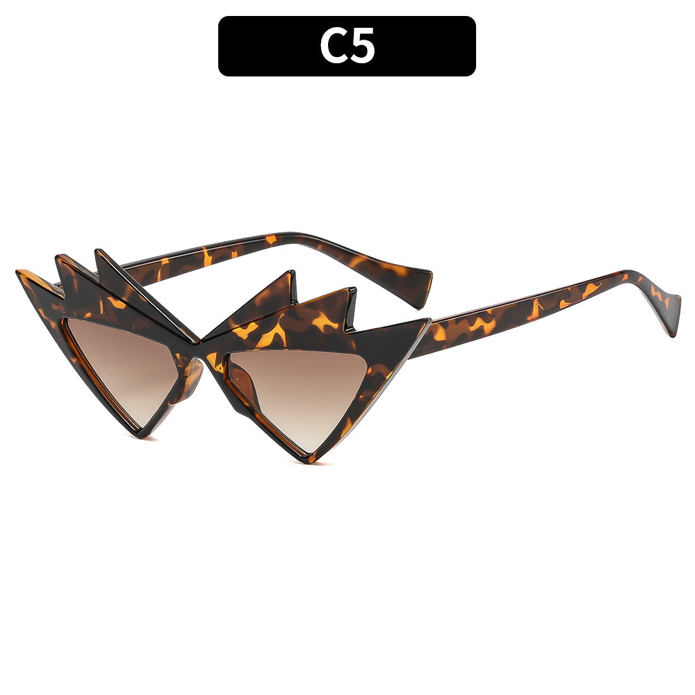 Edgy Cat-Eye Sunglasses with Unique Graphic Frame
