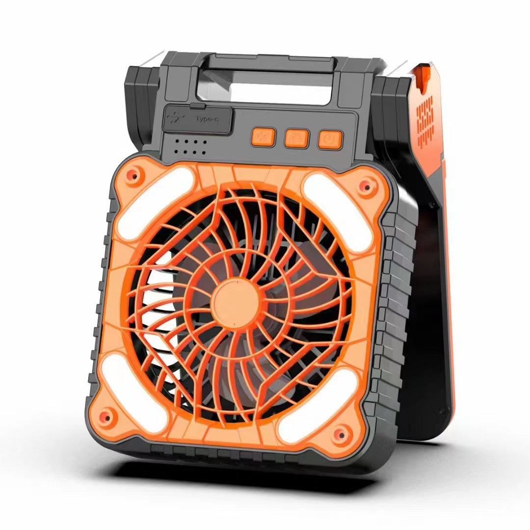 Cooling portable rechargeable rugged worksite fan with LED floodlight and USB Type-C charging Kalsten