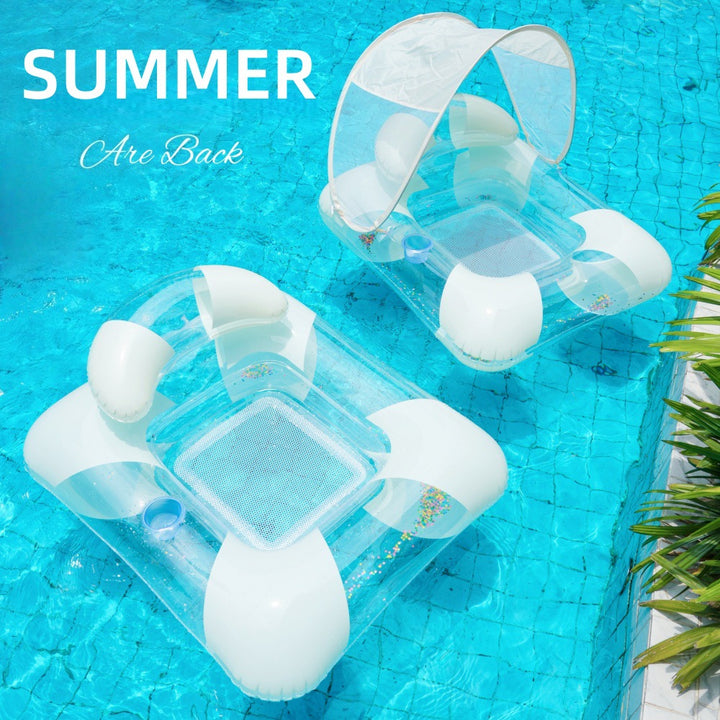 Inflatable Pool Lounger with Canopy Kalsten