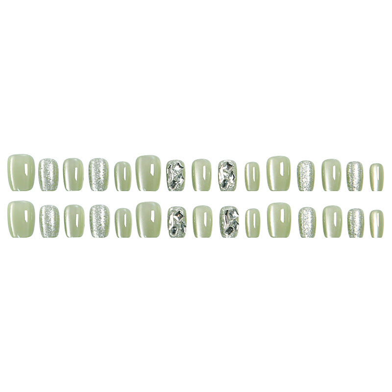 Acrylic nail set with elegant glitter design and creative effects Kalsten