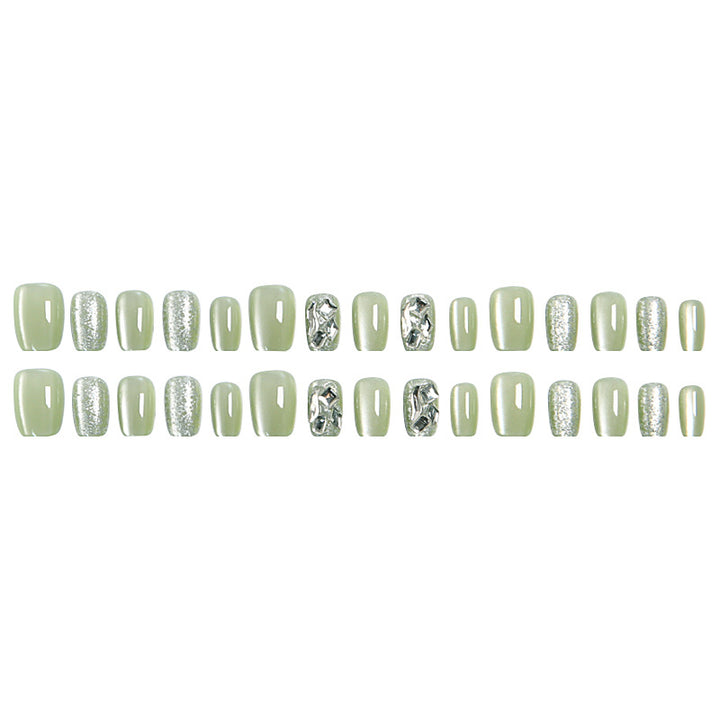 Acrylic nail set with elegant glitter design and creative effects Kalsten