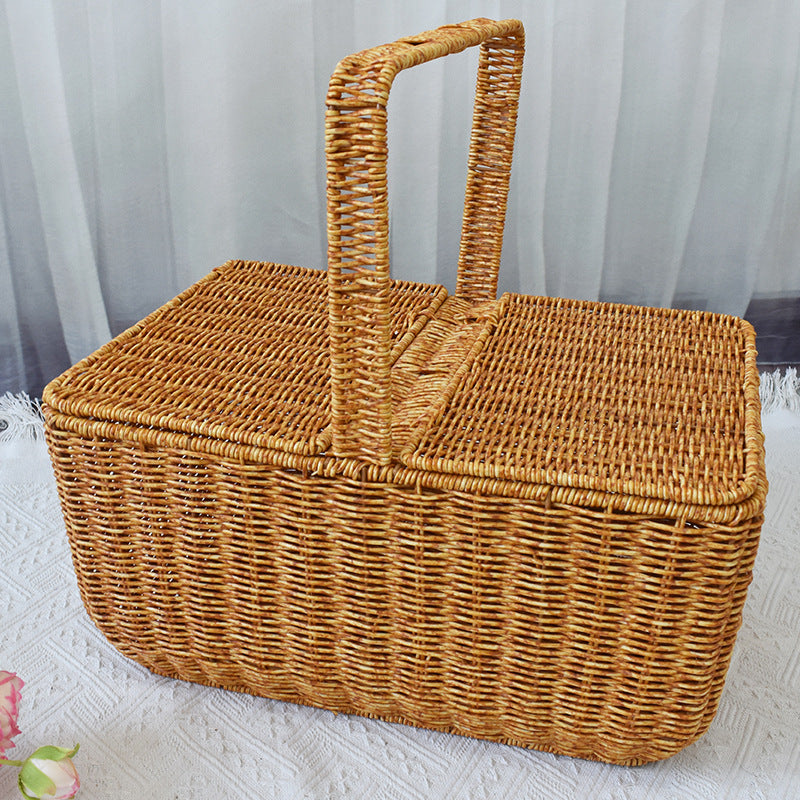 Handcrafted Natural Wicker Picnic Basket Kalsten