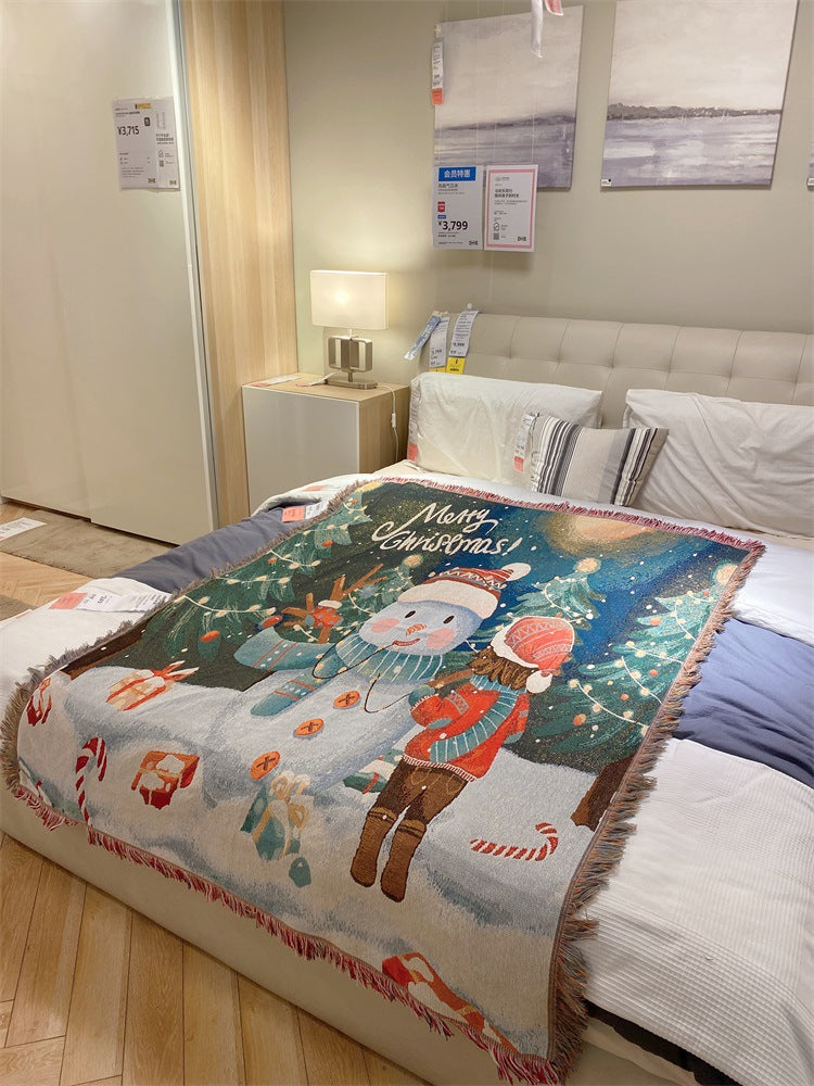 Festive Winter-Themed Throw Blanket