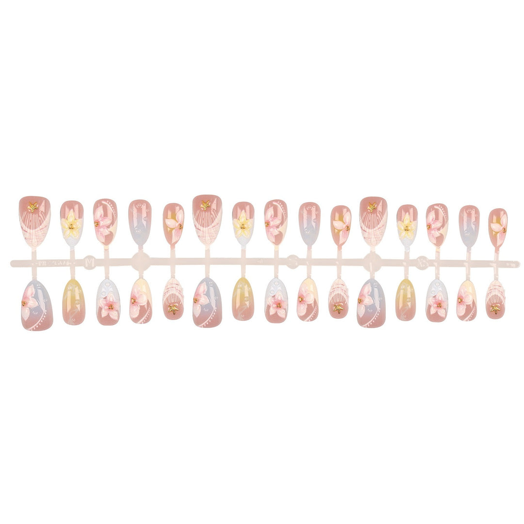 Decorative Floral Press-On Nail Collection