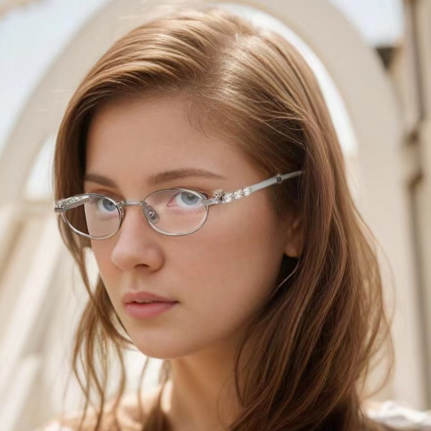 Fashion-Forward Oval Sunglasses with Crystal Accents Kalsten