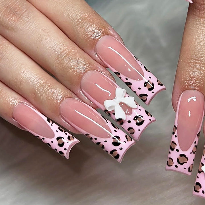 Artificial nail set with luxurious leopard patterns Kalsten