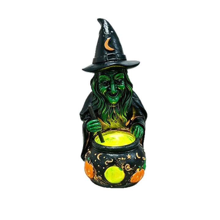 Decorative witch figure with cauldron Kalsten