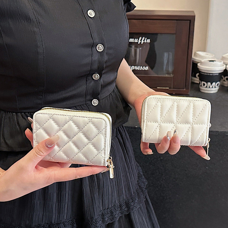 Quilted Zippered Compact Wallet