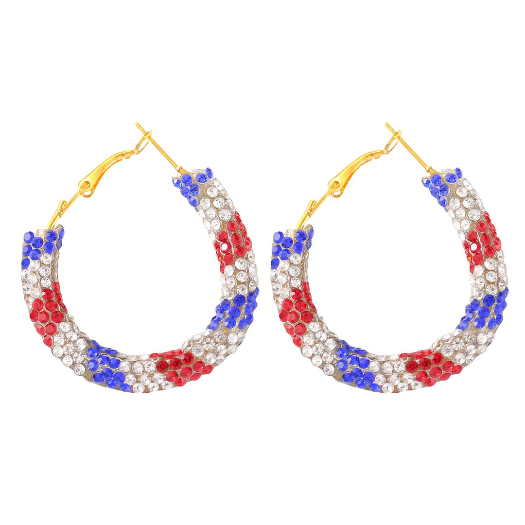 Women's nan patriotic horseshoe enamel dangle earrings with star-accented design and fishhook findings Kalsten