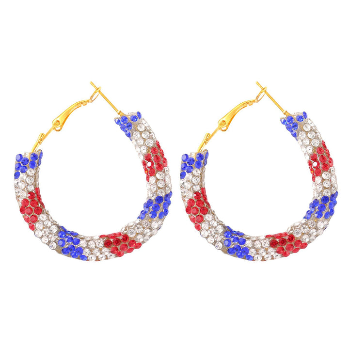 Women nan enamel horseshoe earrings with star motif and fishhook closure Kalsten