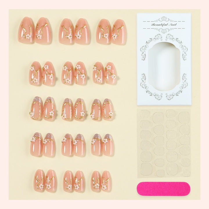 Creative nail art set with delicate flower decoration and glitter elements Kalsten