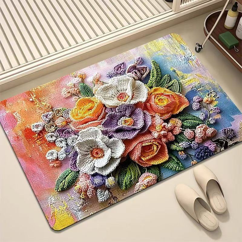 Luxurious Embroidered Floral Area Rug Kalsten