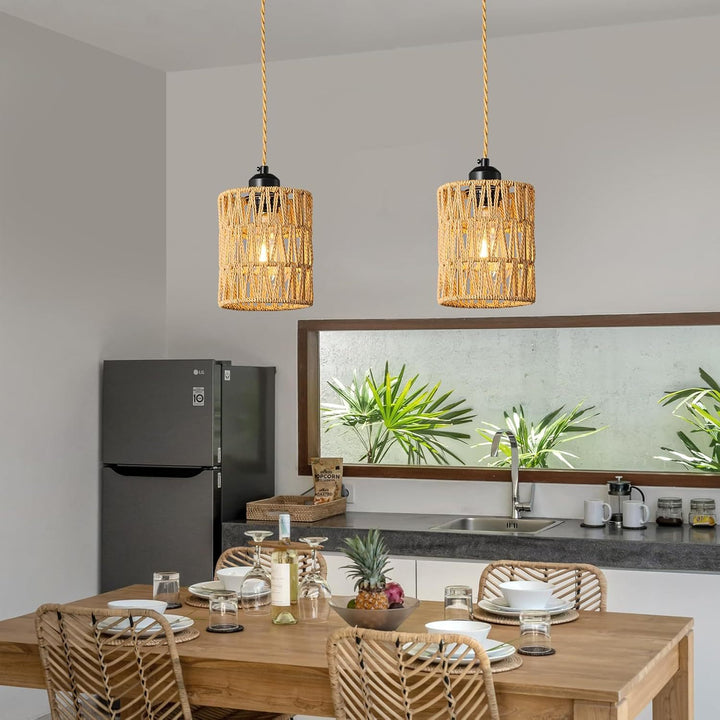Woven Pendant Light Fixture