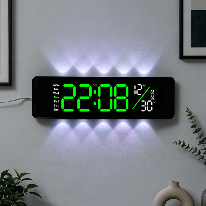 Digital display alarm clock with weekday display and temperature Kalsten
