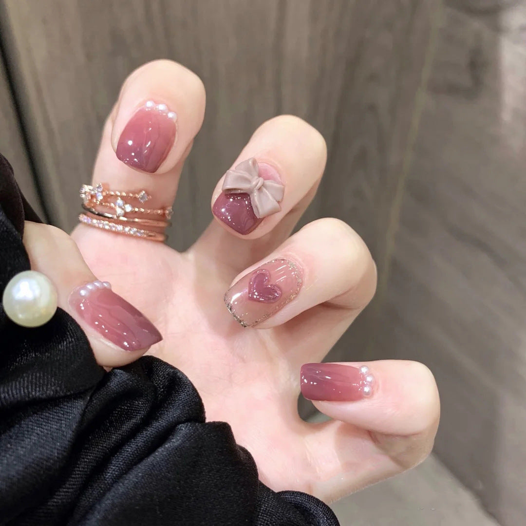 Artificial nail tips with bow design Kalsten