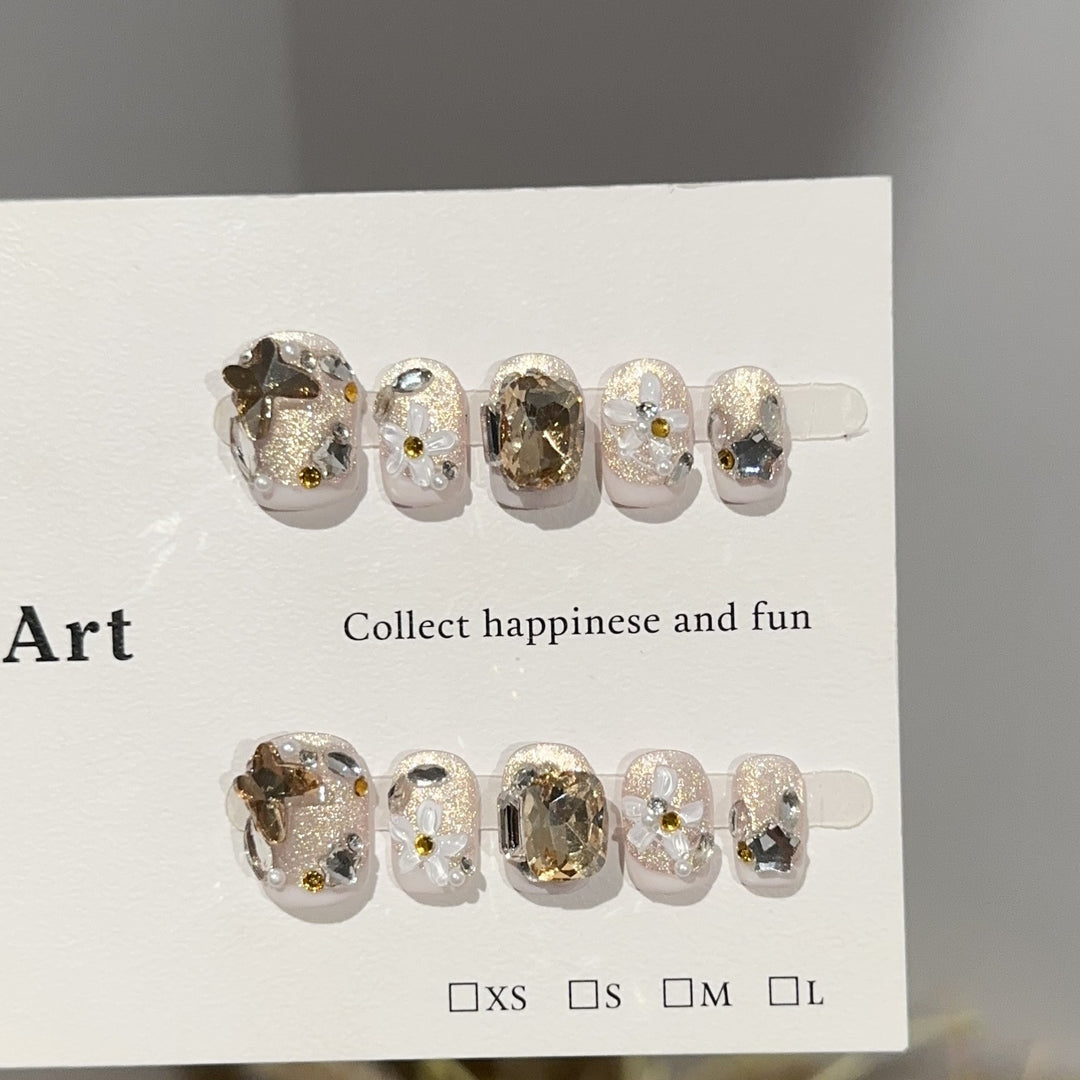 Decorative Floral Press-On Nail Art Set